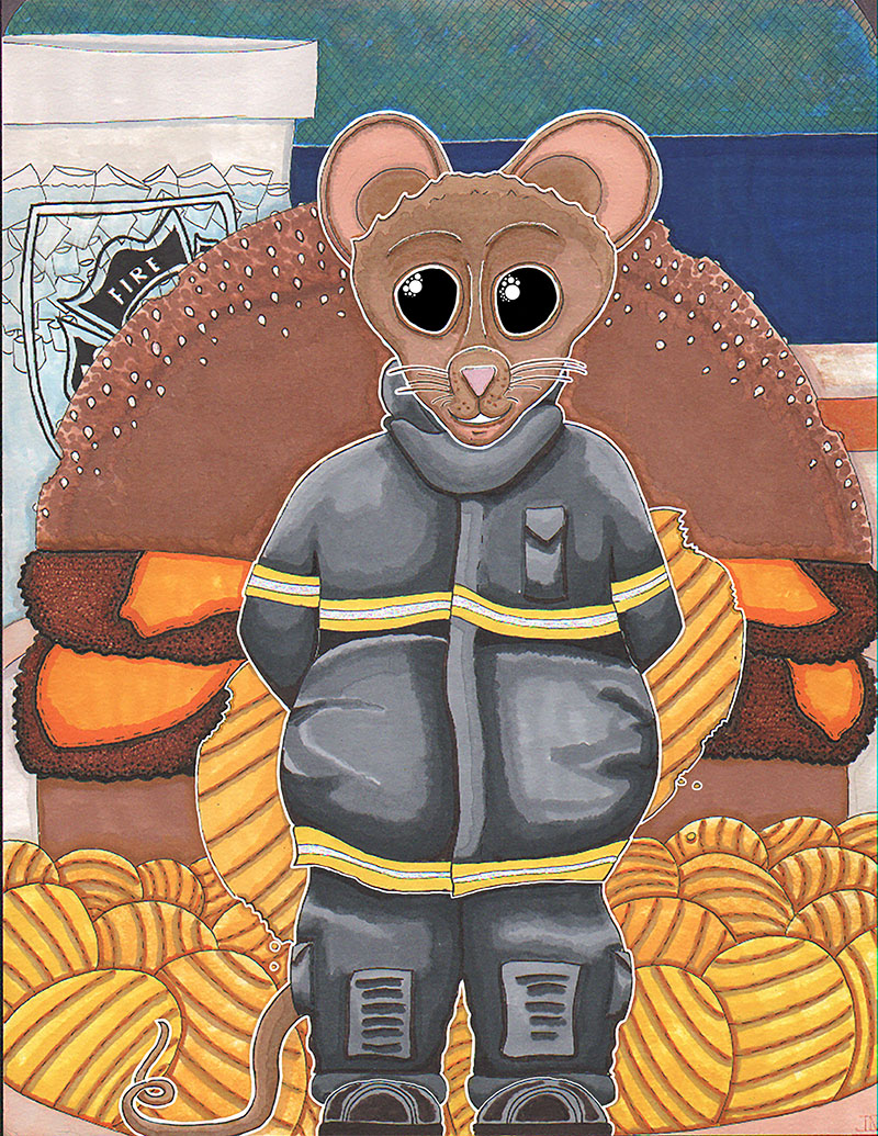 Jingles Illustration from the beloved children's book, "The Mouse at 61 House"