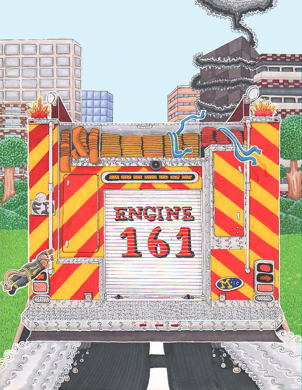 Engine Illustration from the beloved children's book, "The Mouse at 61 House"