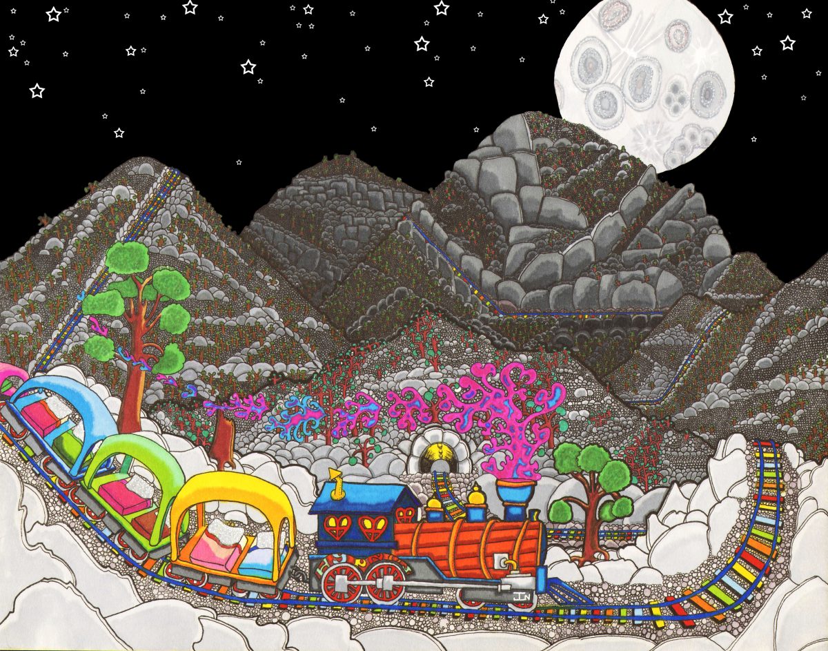 Train Illustration from the beloved children's book, "Sometimes Sleep"